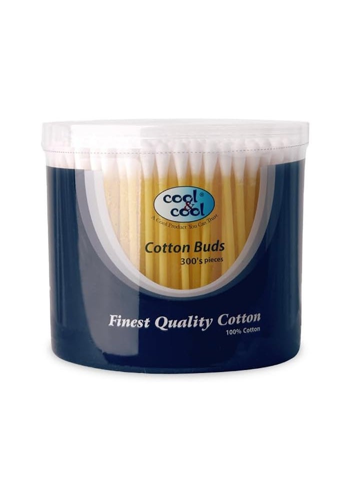Cool & Cool Cotton Buds - 300 Pieces - Double Tipped, Hygienic Ear Swabs - Image 1